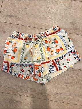 wild fable beach cover up Cream Citrus Patchprint Drawstring Shorts xs